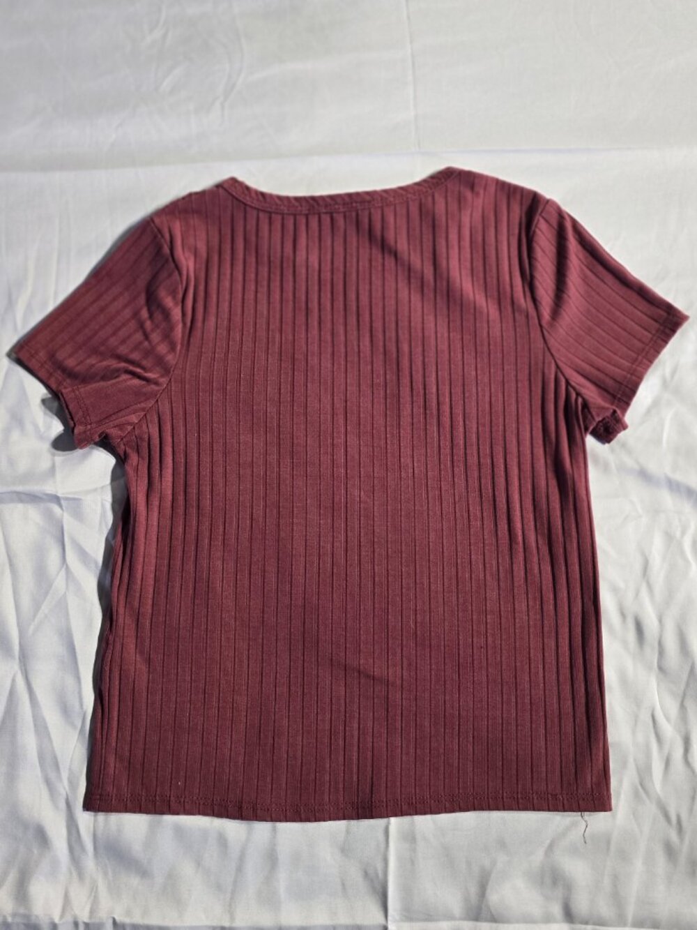 Rae Republic Ribbed Knit Short Sleeve Top Mauve Size M - Picture 5 of 10